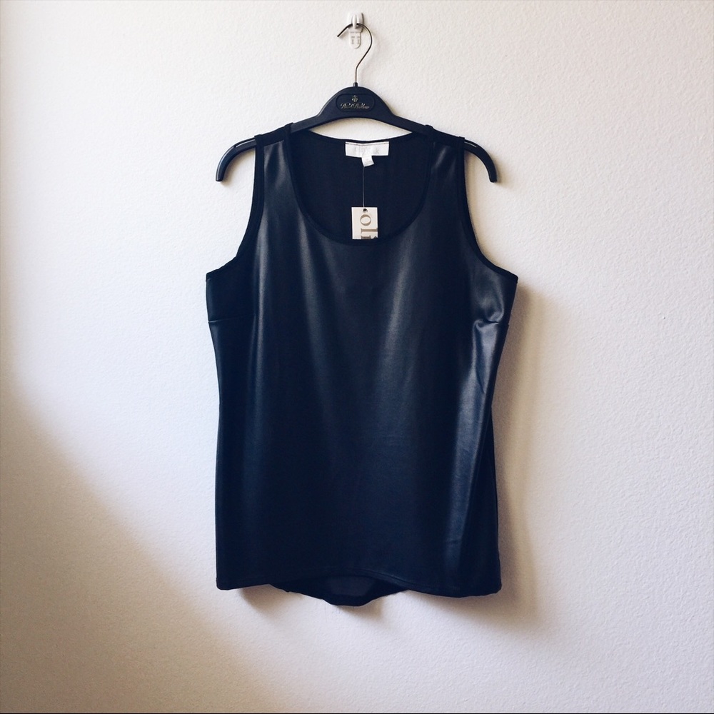 NWT Olive & Oak Leather Tank Top